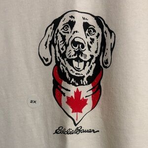 BNWT Eddie Bauer Limited Edition Collectible Canada Flag Dog T-shirt